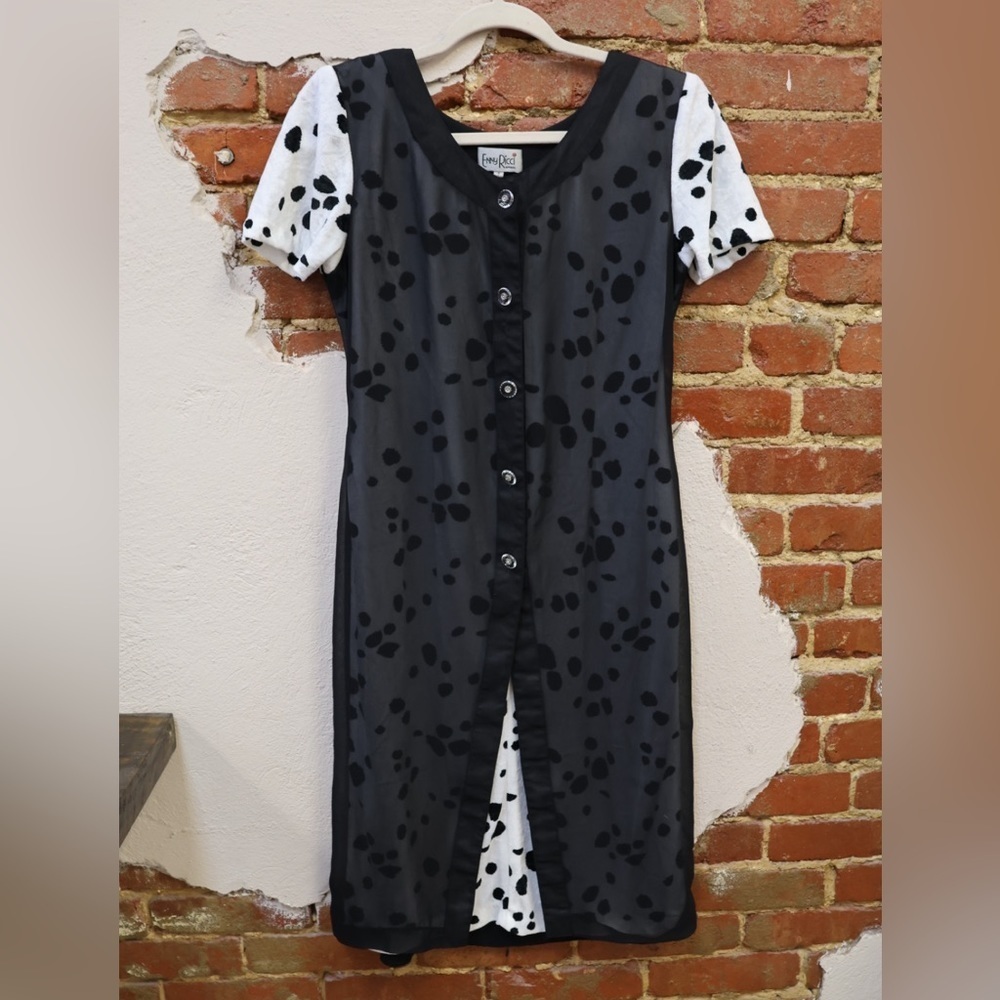 Vintage polka dot Dalmatian print dress